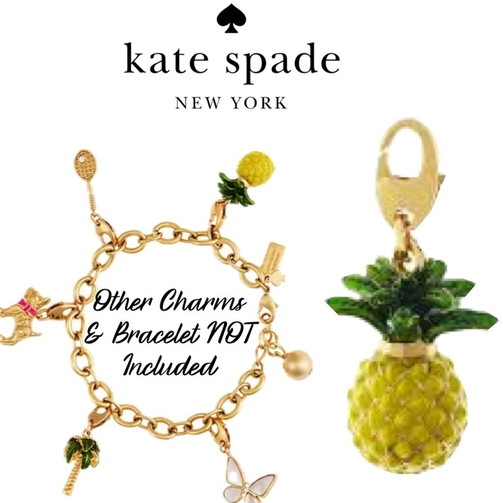 KATE SPADE PINEAPPLE CHARM HOW CHARMING BY THE POOL HOW REFRESHING NO BRACELET - Picture 4 of 8